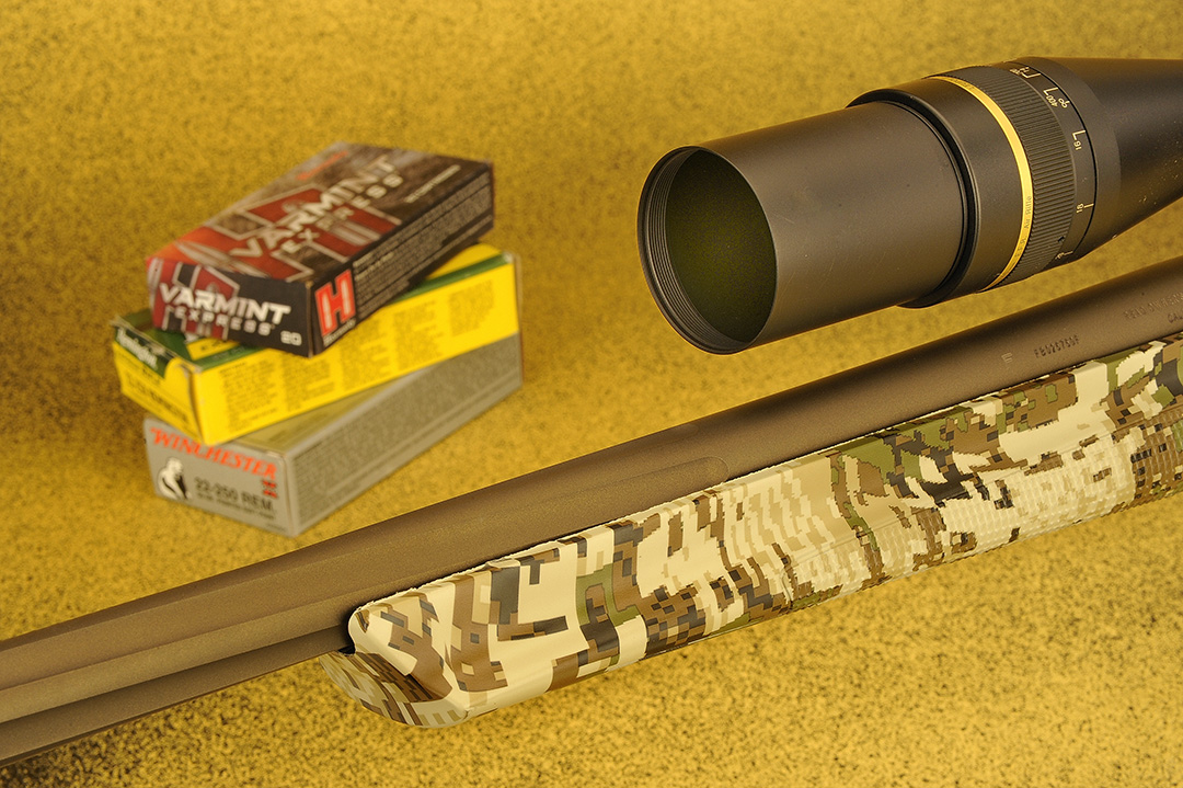 The chrome-moly barrel is medium heavy, 24 inches in length and fluted. The muzzle end of the stock is angled and more than 2 inches in width, making it perfect for any rest used in the field. Sunshade is a good idea, especially in the morning when the sun is at harsh right angles to the shooter.